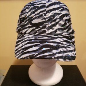 Zebra Print Sparkle Baseball Cap